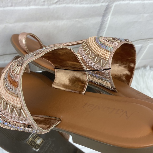 ROSE GOLD BEADED TOE SANDALS - Picture 8 of 8
